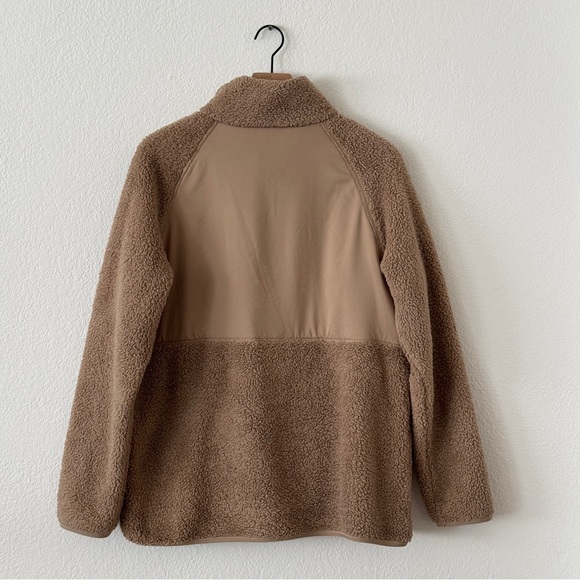 Girlfriend Collective Cozy Brown Sherpa Pullover - Picture 4 of 5